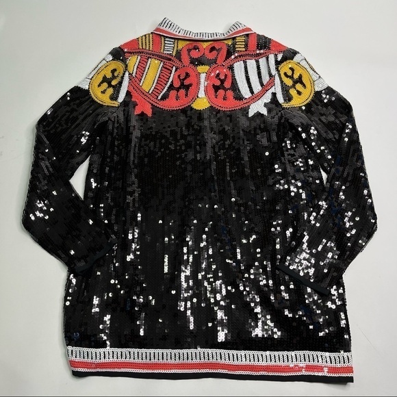 NEW Nasty Gal Black Country Star Western Sequin Embellished Festival Jacket Top - Picture 10 of 16